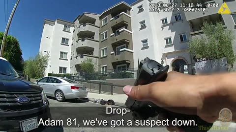 LAPD police officers shoot, kill man armed with a knife who ran towards the officers