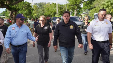 Governor DeSantis Delivers an Update on Hurricane Ian in Matlacha
