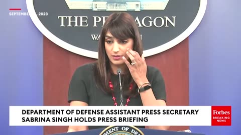 Department of defense assistant press secretary Sabrina Singh holds press briefing