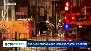 Massive fire rips through Hong Kong skyscraper