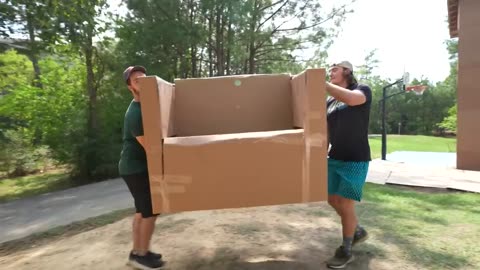 Moving Into My Life Size Cardboard House