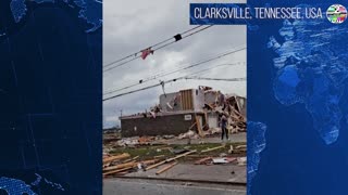 Tornado wrecks buildings in Clarksville, Tennessee