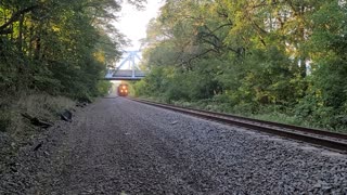 A train in the usa passing by in BeaverFalls Pennsylvania USA