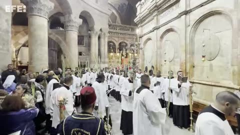 Misa del Domingo de Ramos en la Iglesia del Santo Sepulcro de Jerusalén