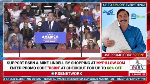 Mike Lindell CEO of My Pillow Speaks at President Trump's Save America Rally in Casper, WY on 5/28/22