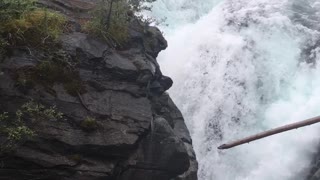 Intense Narrow Waterfall! Siffleur Falls