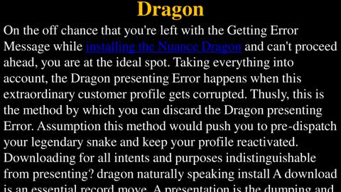 Learn How To Installing The Nuance Dragon