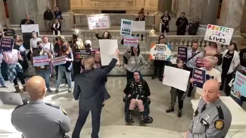 Footage of leftist and transgender insurrectionists storming the Tennessee Capitol building Today