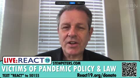 Dr. Steven Pelech at React19's Victims of Pandemic Policy & Law Event