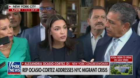 AOC, Other Democrats Confronted by Screaming Protesters at NYC Migrant Crisis Conference