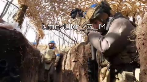 Ukranian Soldiers In The Trenches Hiding From Drones