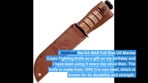 View Reviews: KA-BAR Full Size US Marine Corps Fighting Knife, Straight, 100-percent-cotton-jer...