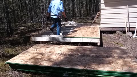 Cottage floor build at the mining cabin