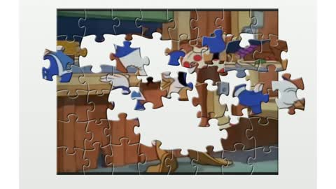 Puzzle. Donald Duck and fried chicken.