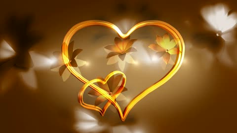 Gold Hearts and Flowers Free Motion Graphics