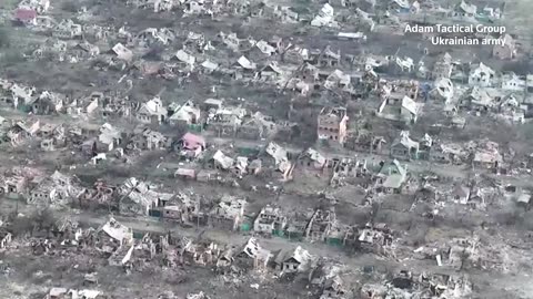 Drone views of Bakhmut's embattled ruins