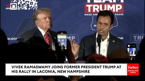 BREAKING NEWS- Vivek Ramaswamy Joins Trump Onstage At Pre-Primary New Hampshire Rally