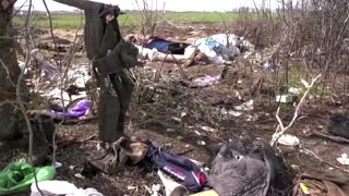 Ukrainian military shows abandoned Russian 'base'