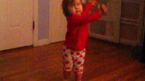 Funny toddler dances to music