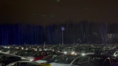 687 Teslas Gather to Put on a Lightshow