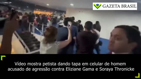 Assessor parlamentar provoca confusão, e petista derruba celular na cabeça de Soraya Thronicke
