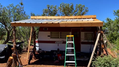 Installing Reclaimed Metal U-Channel Roofing For My Camper Cover