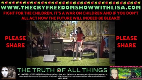 WWW.THECRYFREEDOMSHOWWITHLISA.COM It Is Now Imperative To Fight For Your Children's Futures!!!