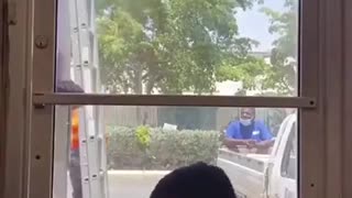 This guy pranks the worker outside their house