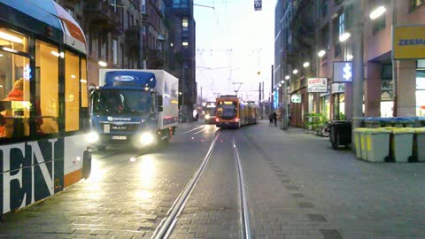 With tram from Abendakademie to Hauptfriedhof Mannheim/Germany