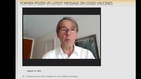 FORMER PFIZER VP LATEST MESSAGE ON COVID VACCINES