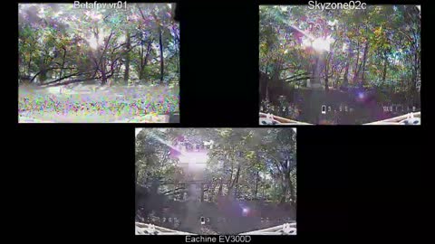 Betafpv vr01 vs Skyzone sky02c vs Eachine ev300d DVR Range Penetration FPV Goggle test goggles drone