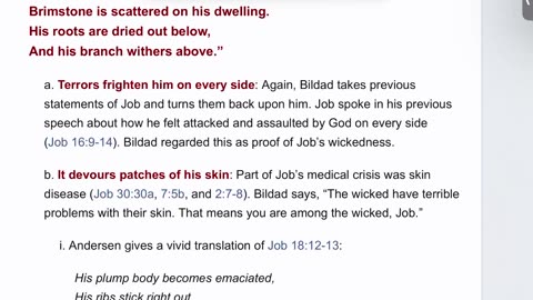 JOB 18 - "Bildad Speaks of the Ungodly"- "Bildad and Job Exchange Insults"