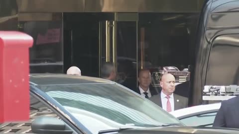 This is Trump leaving the courthouse