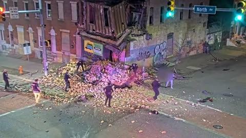 VIDEO _ Fatal crash as fleeing car causes building collapse in Baltimore