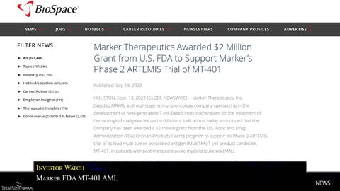 Marker Therapeutics just secured a 2 million dollar grant from the government.