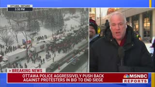 Freedom Convoy Protesters Interrupt MSNBC Live Report Chanting 'Freedom!'
