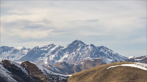 timelapse sequence of bagneres de luchon france peyragudes from bagneres de luchon