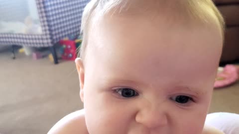 Funny baby making funny noises