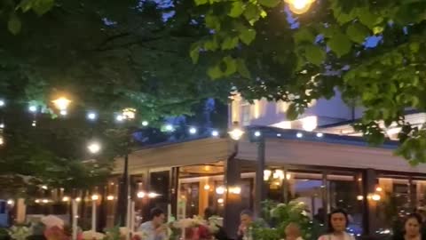 Restaurant in the evening