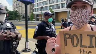 Video of woman yelling at police officers goes viral