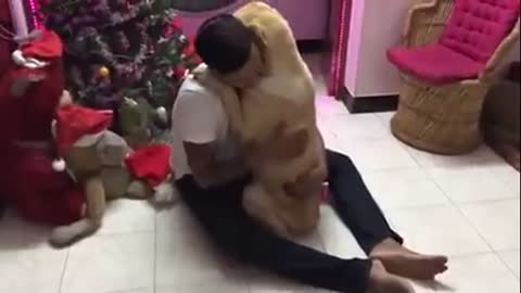 Returning from the hospital, the dog hugged the owner, 'I'm really scared!'