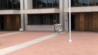 Skater Climbs Staircase in Style