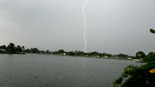 Huge Bolt of Lightning Stikes ground