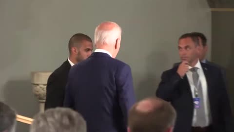 Joe Biden gets lost leaving the stage once again