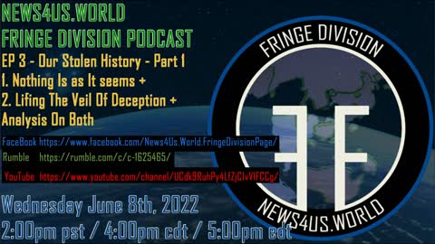 News4Us World Fringe Division Podcast - EP 3 - Our Stolen History - Part 1 Promo Video