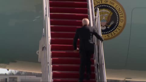 Joe Biden Fall Three Times Trying to Climb Stairs