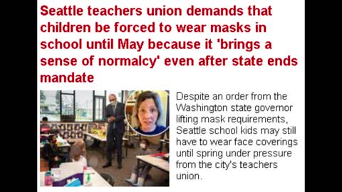 Seattle Teachers Union Demands Kids Wear Masks in School Because it 'Brings a Sense of Normalcy'!