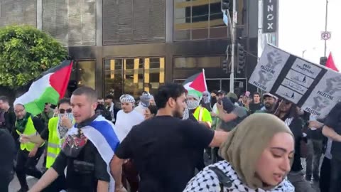 NEW: Pro-Palestine protest turns violent against Israel supporters as Los Angeles