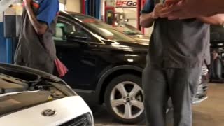 Dealership Helps to Delicately Remove Stuck Kitten