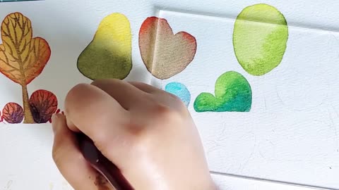 Teacher Teaching: How to Draw a Watercolor Illustration Tree